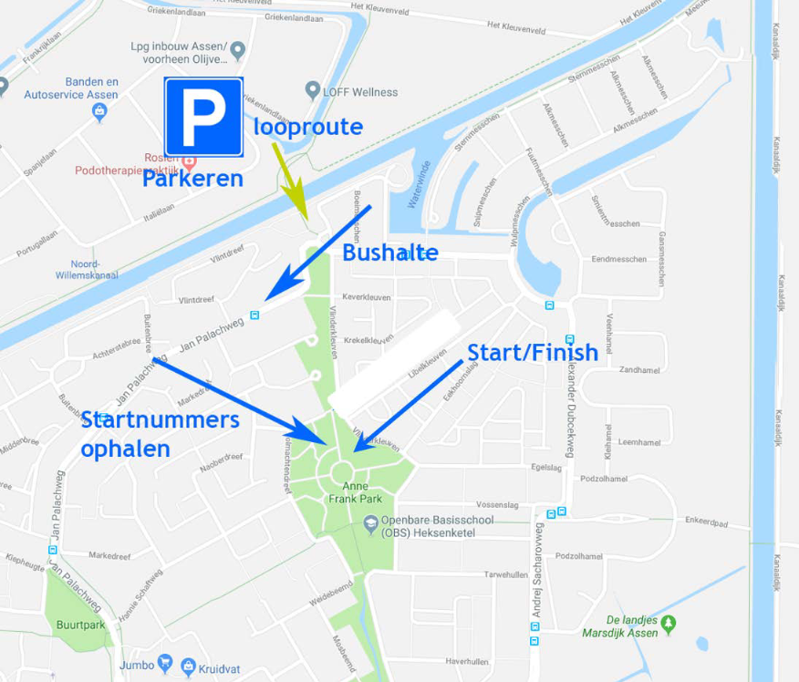 Parkeren en looproute